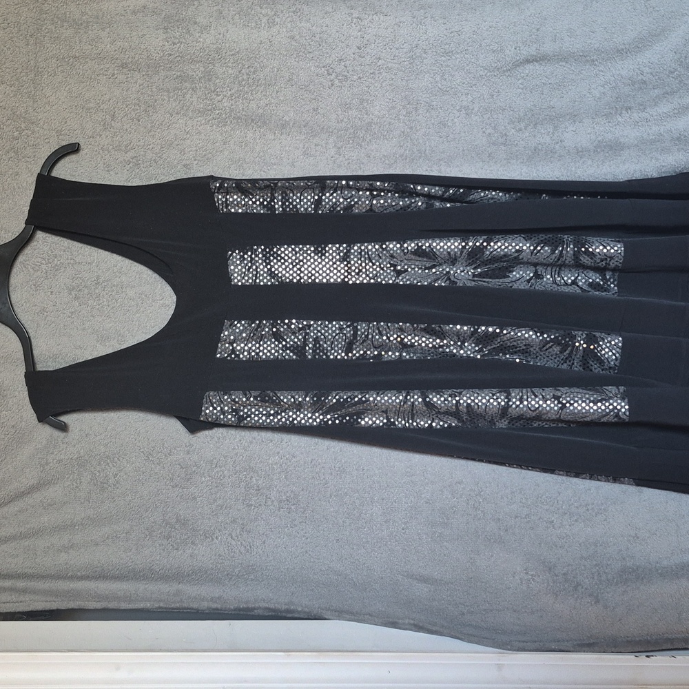 Connected Apparel Black and Silver Dress